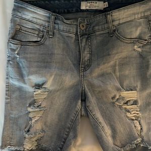 Torrid denim distressed shorts 8”